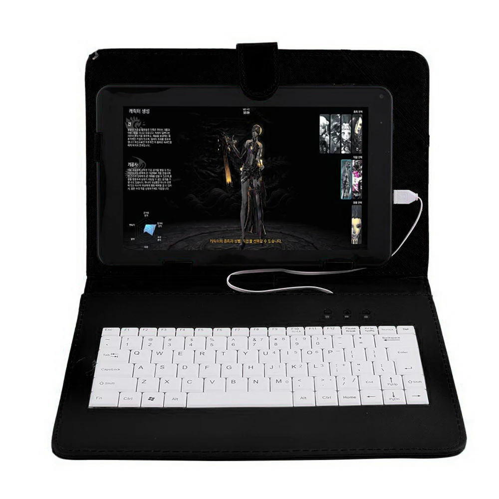 

amzdeal Universal 7 Inch PU Leather Case USB Keyboard Case Tablet Case Tablet Cover Durable with Keyboard Anti Scratch