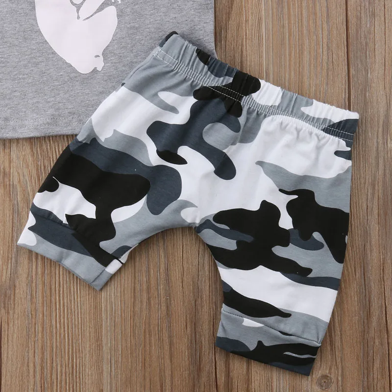 Summer New Kids Boys Clothes Set Cute Baby Boy Cotton Vest Camo Shorts Children Fashion Casual Clothes Outfit