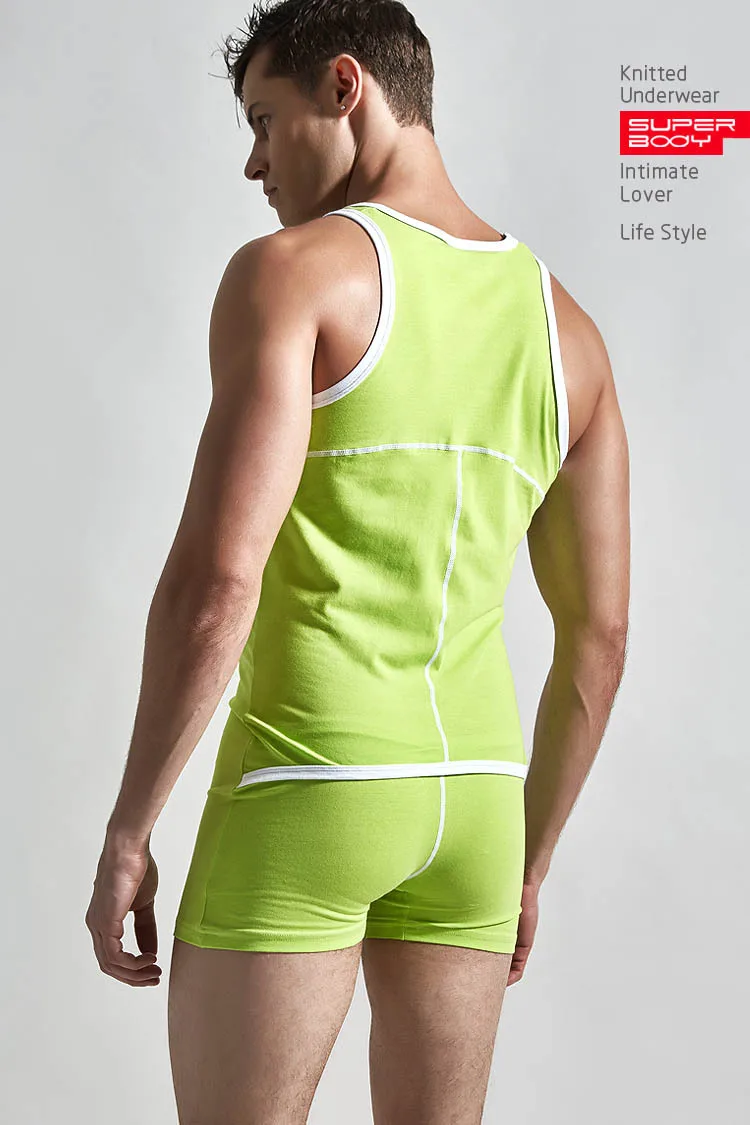 Brand Cotton Sexy Men GYM Sport Undershirt Singlet Yoga Excerise Body Suit Bodywear Unitard Boxer Underwear Man Bodysuit Leotard