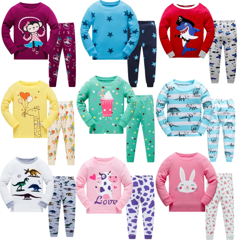 

Girls Home Sleepwear Baby Kids Cotton Pajamas Set Children Cartoon Long Sleeve Pyjamas Clothing Sets Boys Casual Pijamas Set