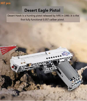 

Hot Selling Small Particle Assembly Building Block Pistols Simulated Desert Eagle Building Block Assembly Pistol Toy