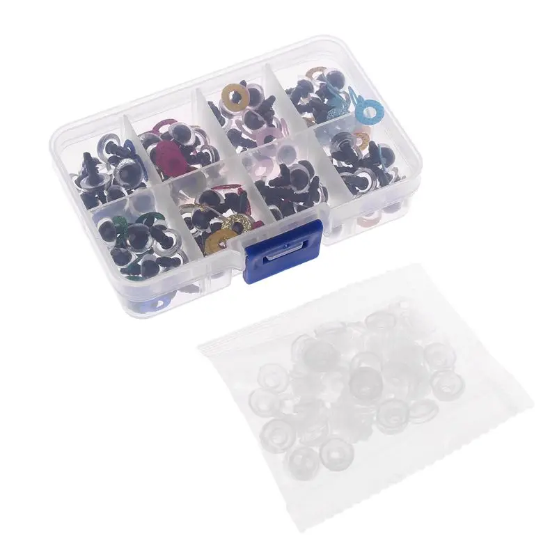 

80Pcs 10mm/0.39in DIY Doll Puppet Plastic Eyes Safety Washers Pads For Handmade Whale Owl Doll Craft Children Kids Toy