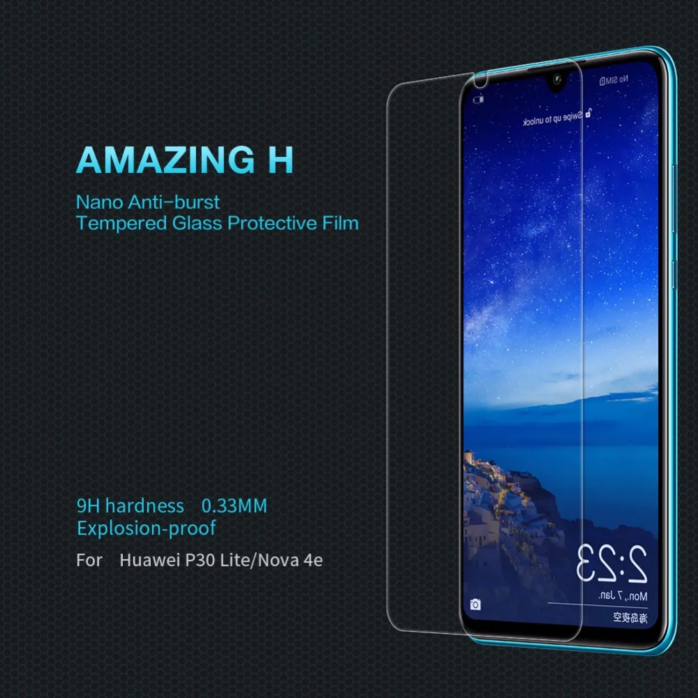 

Huawei P30 Lite Glass Screen Protector NILLKIN Amazing H Nanometer Anti-Explosion Transparent HD clear protective film
