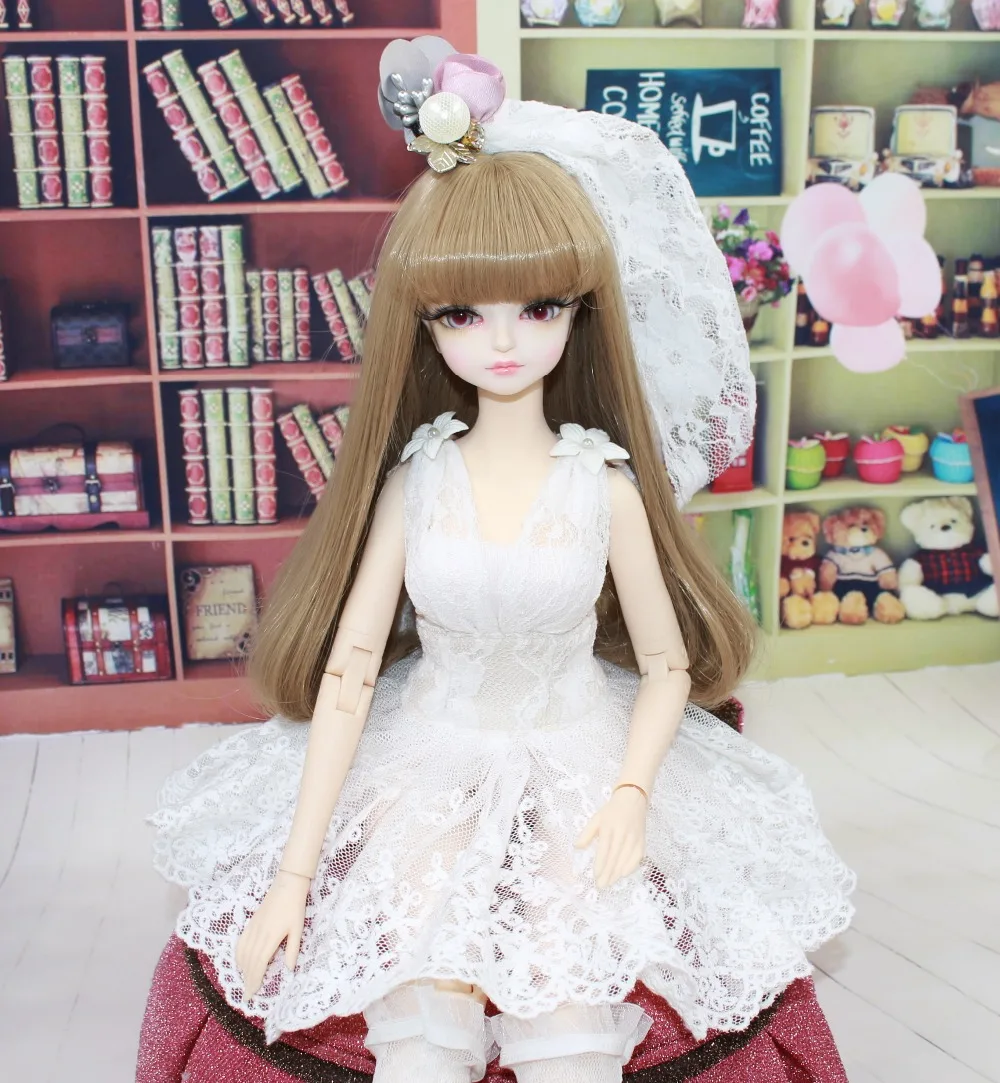 free-shipping-forturn-days-only-for-1-4-bjd-45cm-doll-wedding-dress-white-headdress-legging