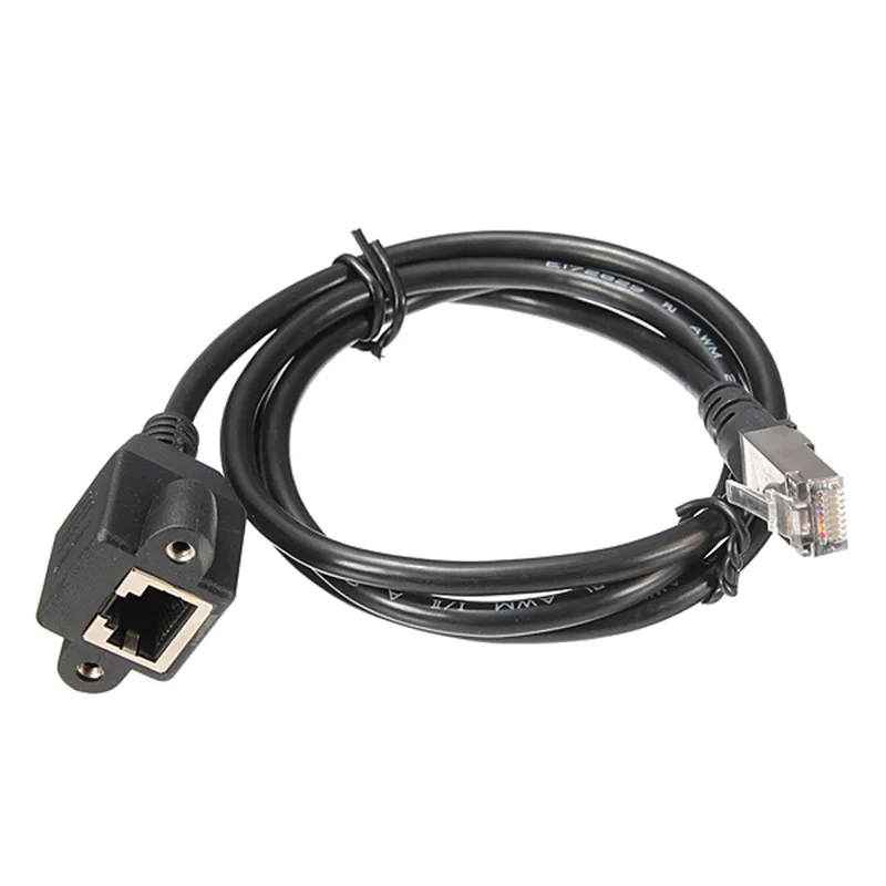1 м RJ45 мужского и женского пола винт Панель Ethernet LAN Сетевой кабель-удлинитель для черный