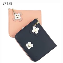 Топ из искусственной кожи, два сложения, короткий кошелек для девочек, Детский кошелек, клатч на пуговицах, Женский кошелек, Женский держатель для карт, сумки для денег, милые дамские Зажимы для денег