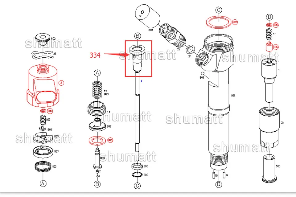 SHUMAT F00VC01334 крышка регулирующего клапана F00V C01 334 сиденье клапана FOO VCO 1334 головка капота клапана для 0445 110 110 серии топливного инжектора