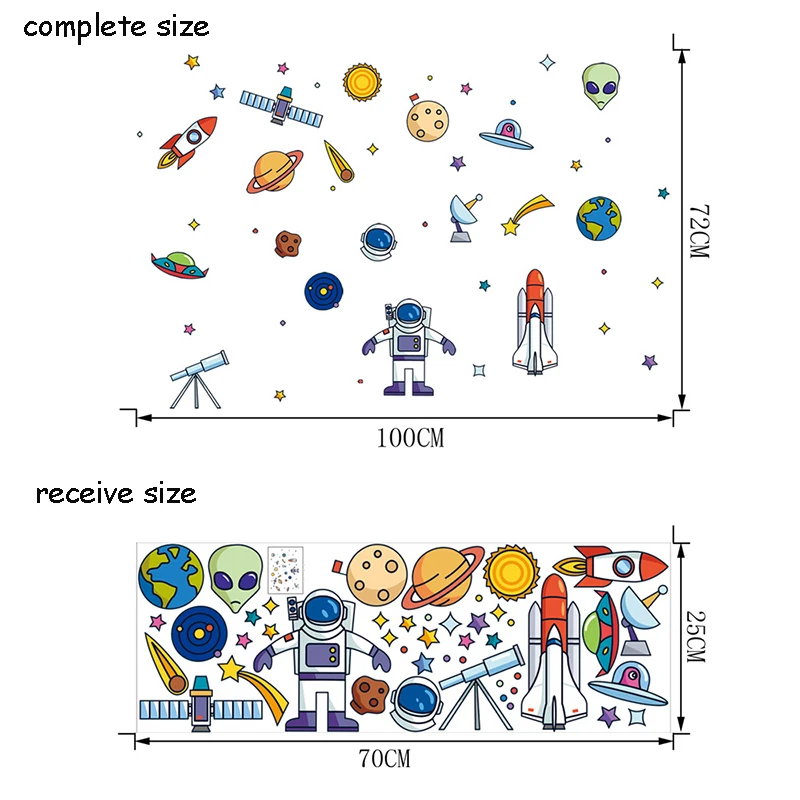 Креативный НЛО ракета инопланетянин астронавт виниловая наклейка на стену для Декор для комнаты мальчика внешняя космическая Настенная Наклейка детская декор для детской спальни