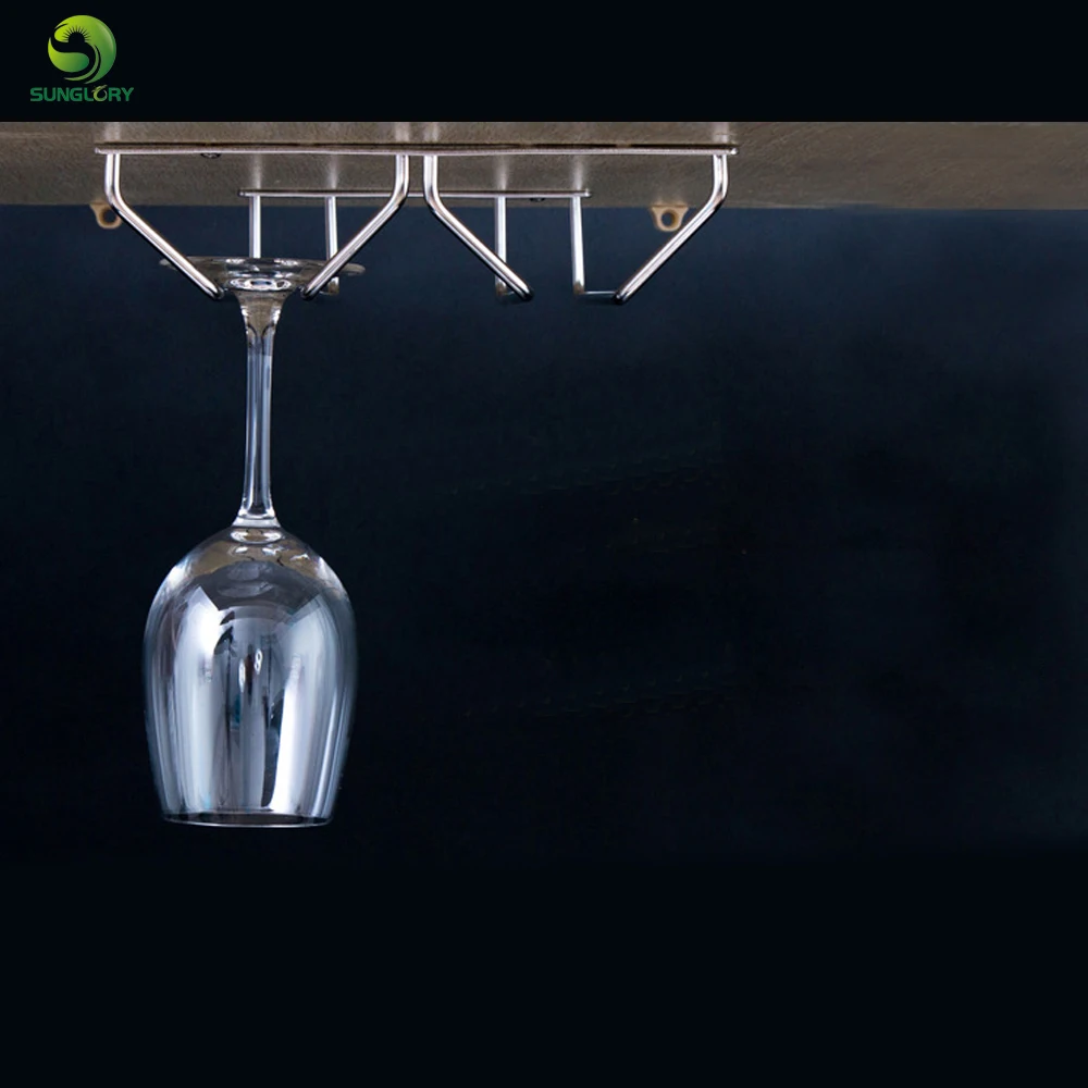 Stainless Steel Wine Glass Holder Hanging Drinking Glasses Stemware