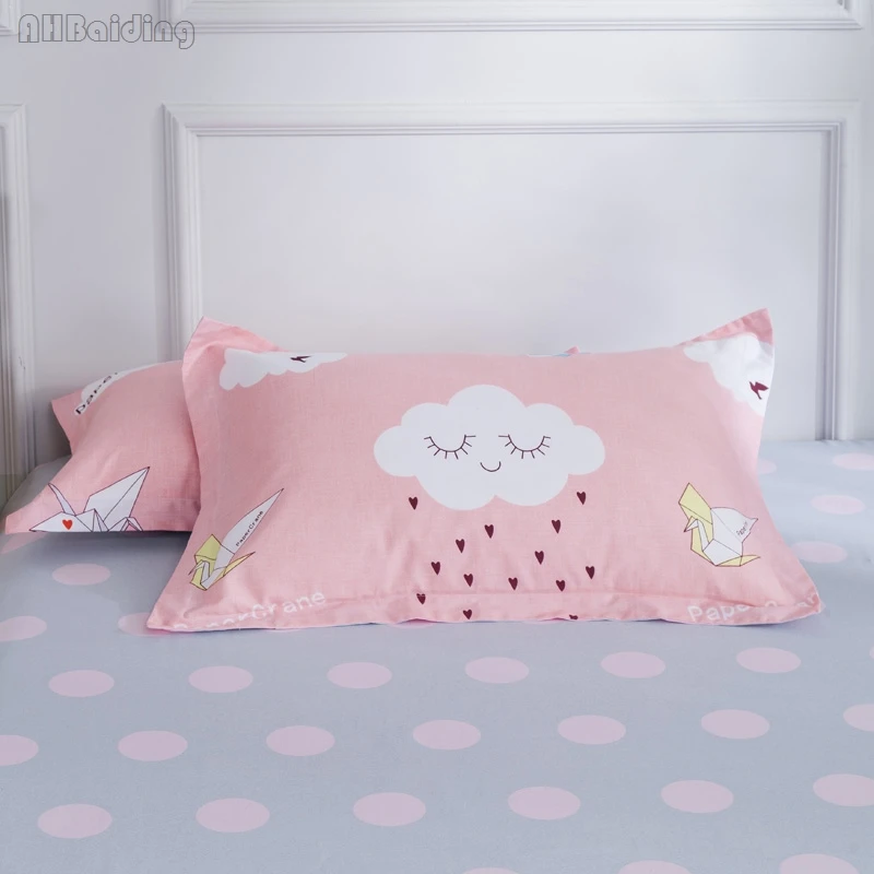 

Cartoon Cute Pink Rain Cloud Pillowcases 2pcs 100% Cotton Super-soft Advanced Encryption Fabric Pillow Cover 48x74cm Hot Sale