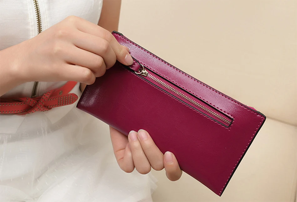 Высококачественный стандартный кошелек, длинный стильный женский кошелек на молнии, корейский продукт, женский простой кошелек для больших денег
