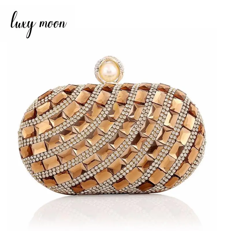 new Silver Rhinestone Evening Bag Crystal Gold Clutch Bags Banquet Bling Blue Champagne Clutches ...