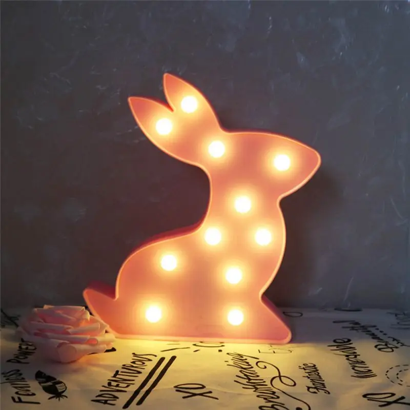 

New Rabbit Shaped LED Night Light For Children Baby Kids Bedside Lamp Nightlight Home Decoration