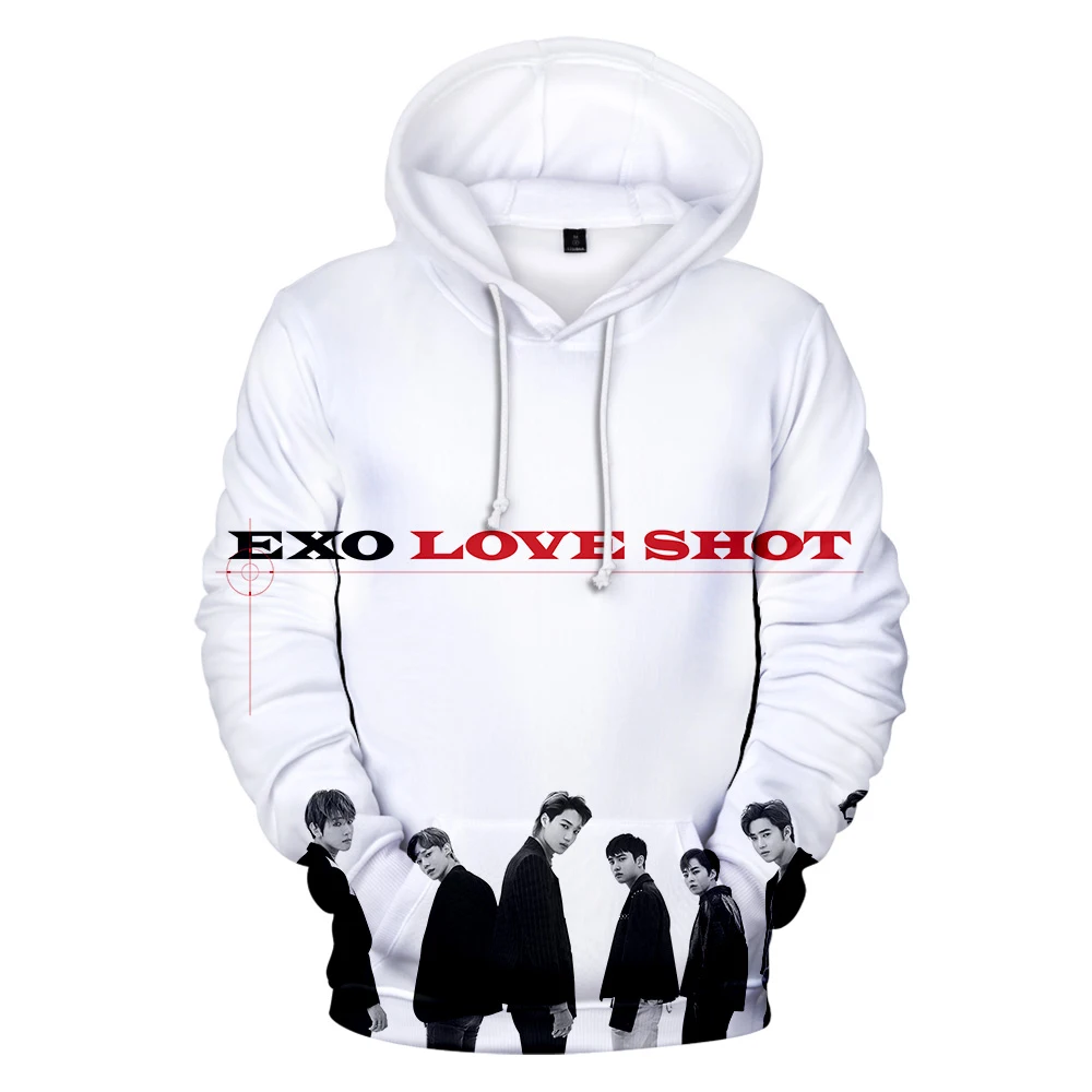  Kpop Bang Store EXO Love Shot 3D Printed Hoodies Women/Men Fashion Long Sleeve Hooded Sweatshirts 2