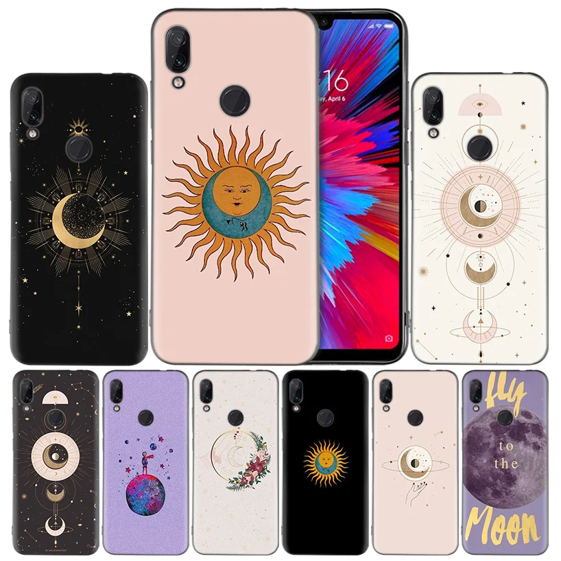

Gold moon and Sun Anime Silicone Case Cover for Xiaomi Mi 9 8 Play A1 A2 Redmi Note 7 6 6A 5 Plus S2 GO Lite Pro Pocophone F1