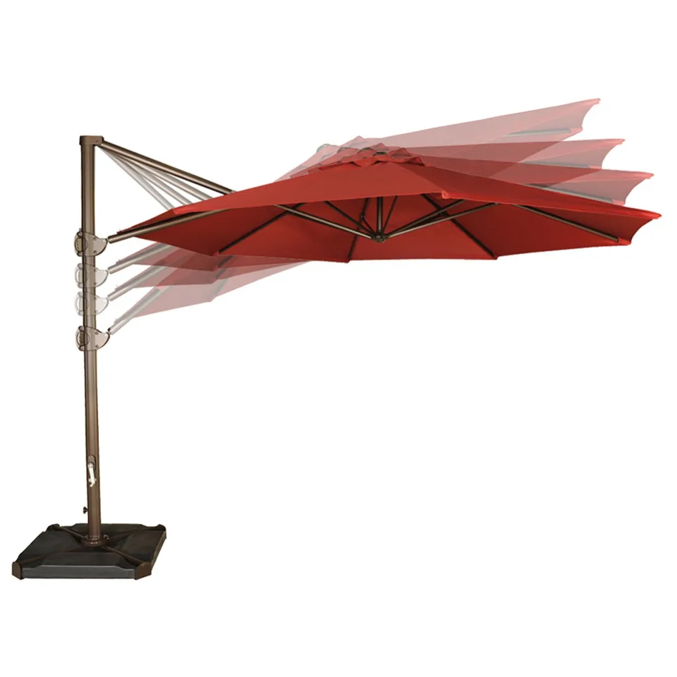 Abba Patio 11 Feet Offset Cantilever Payung Teras Luar Menggantung Payung Dengan Lintas Dasar Merah Cantilever Umbrella Outdoor Patio Umbrellaspatio Outdoor Umbrellas Aliexpress
