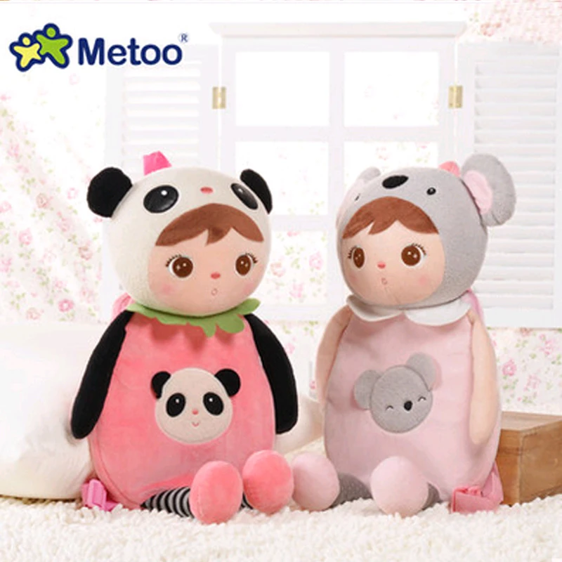 

Kids Cartoon Plush Backpack School Shoulder Bags Panda Snack Travel Bag Kindergarten Angela Rabbit Girl Backpack Metoo Doll