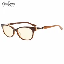 CGA0073EyekepperLadies'BlueLightBlockingGlasses-ComputerReadingGlasses-ацетатоправа для маленького женского лица, янтарные тонированные линзы