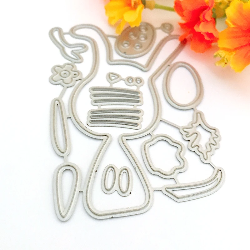 

JC Metal Cutting Dies for Scrapbooking Craft Cut Die Rabbit Carrot Egg Album Embossing Folder Card Paper Photo Template Stencil