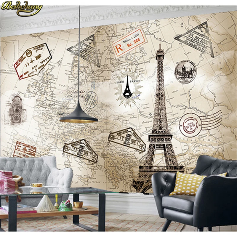 

beibehang European retro world map personalized custom wall paper murals wallpaper the living room TV backdrop 3d stereo