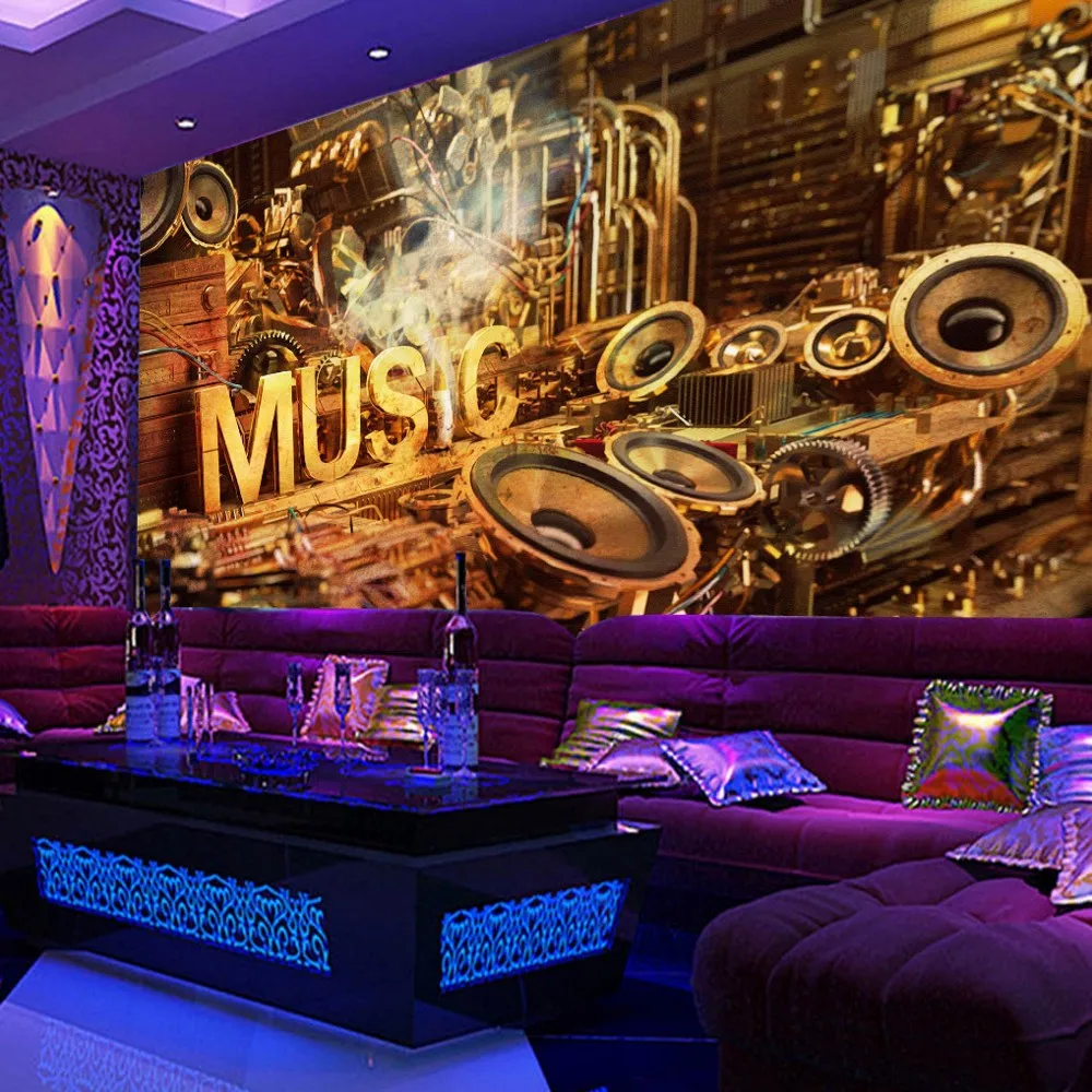 

Free shipping Custom Mural Cool Music Sound Carnival KTV Background Wallpaper Karaoke Wallpaper KTV Wallpaper 3d Mural Painting