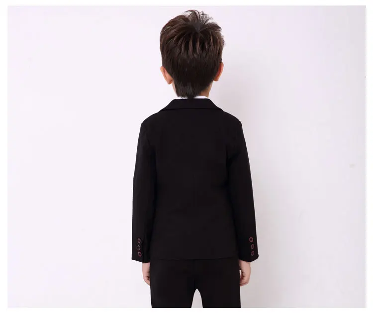 Formal wedding Flowers Boys Suit Blazer Kids Party children Tuxedo jacket Vest Pant 3pcs clothes Children Prom Ceremony Costume