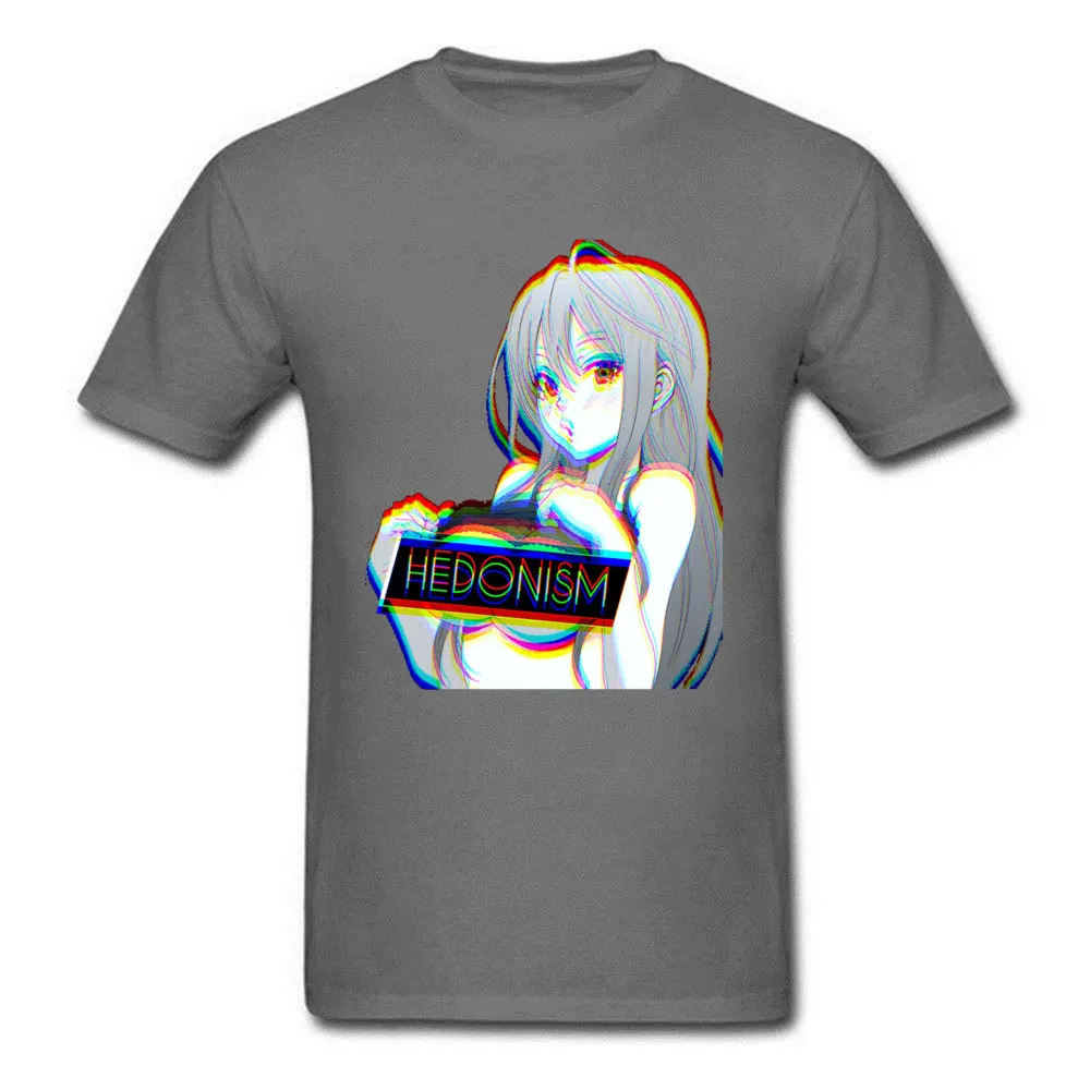 Print Short Sleeve Tops Shirt Summer Round Collar Pure Cotton Men Top T-shirts Hedonism-Girl-Anime190619 Print Tees New Arrival Hedonism-Girl-Anime190619 carbon