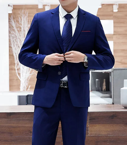 

Gwenhwyfar 2019 new spring autumn wedding blue suits men blazer men men's blue business suits men's Dress suits size XS-5XL