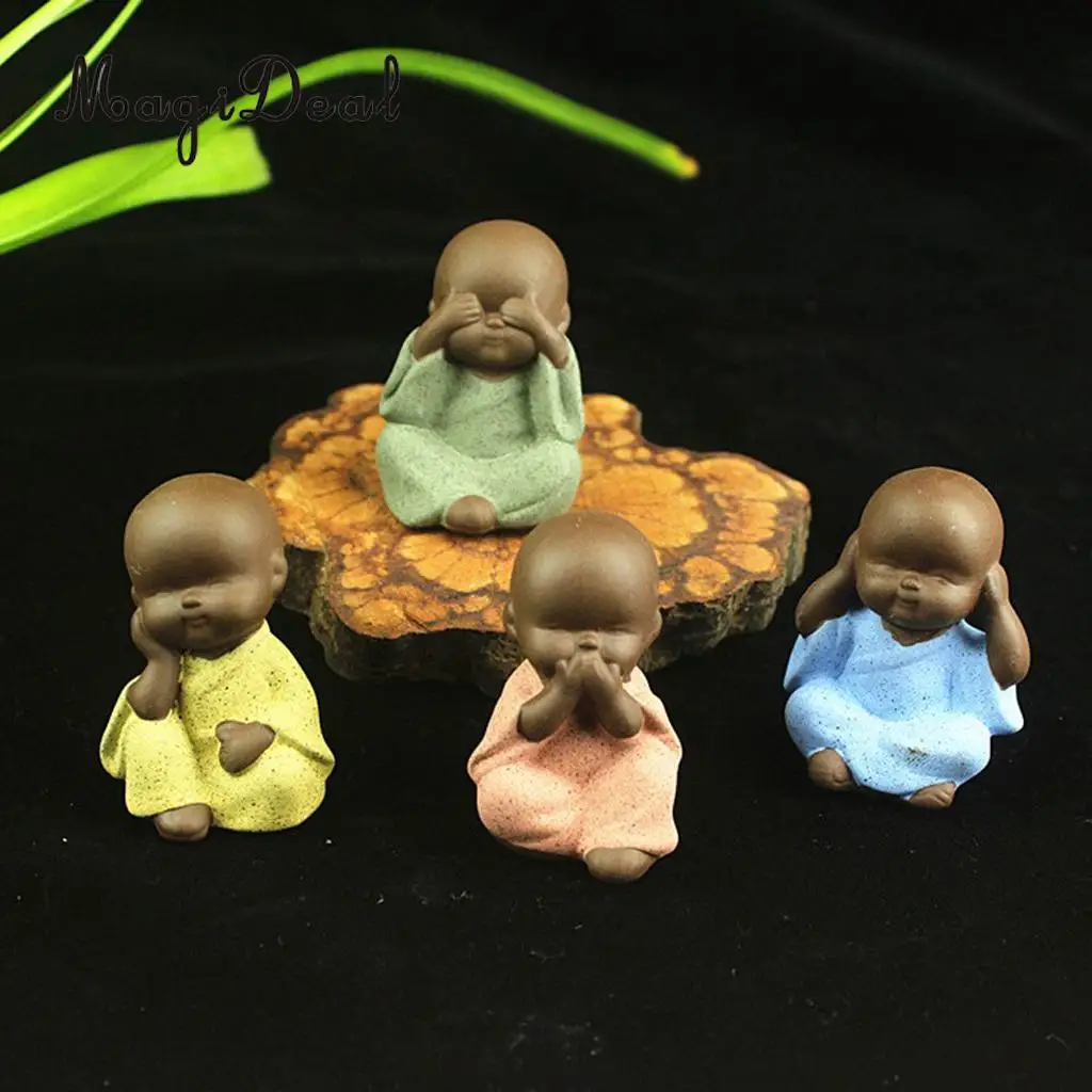 Chinese Kung Fu Tea Pet Little Buddha Monk Statue for Home Tea House Tea Party Decoration