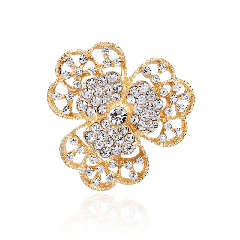New Fashion high quality Clover crystal jewelry shining brooch bouquet