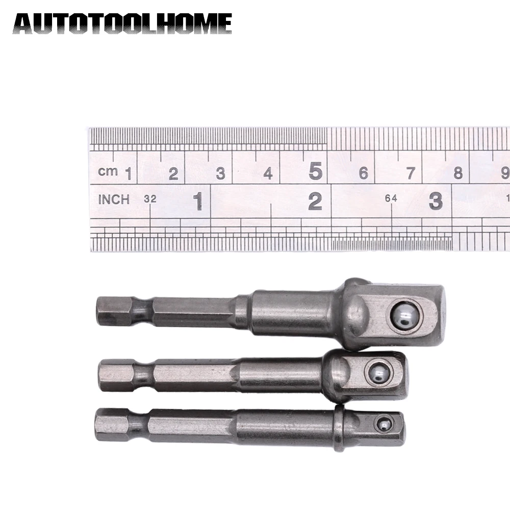 3 шт. 1/4" 3/8" 1/2" Адаптер переходной на Посадочный Присоединительный квадрат для электрической дрели или шуруповерта