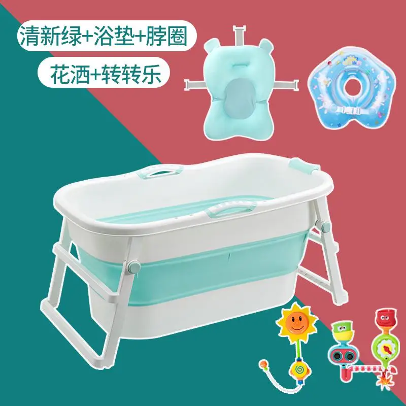 Детские большого размера банные могут сидеть лежать Новорожденный ребенок ванна бочка детская одежда для плавания складной банный домашний съемный с крышкой с подушкой - Цвет: style 15