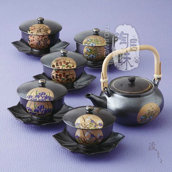 Original Arita Kam plotter Japanese tea set teapot teacup cup holder