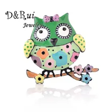 Colorful Owl Brooches For Women Girls Gift Vintage Enamel Bird Branch Pins Corsage Clips For Suit Scarf Dress Decoration Jewelry crystal sunflower brooches lapel pins for women corsage scarf dress decoration