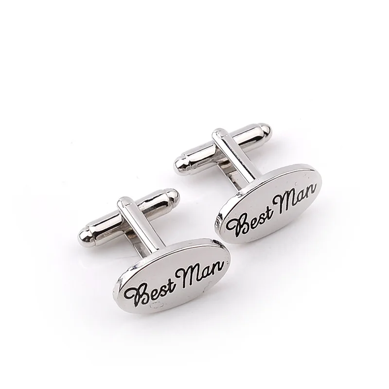 

1 Pair Best Man Cufflinks For Mens Fashion Classic Luxury Silver Cufflink High Quality Male French Shirt Wedding Cuff Botton