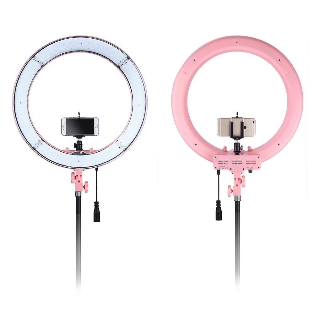 Fotopal Розовый Светодиодный студийный кольцевой светильник 180 светодиодный светильник для селфи-камеры со штативом и сумкой для DSLR камеры