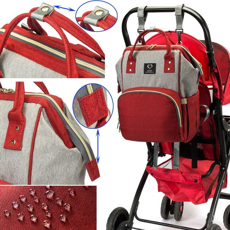 Diaper Bag Backpack USB Earphone Interface Nappy Bag Waterproof Maternity Travel Designer Nursing B - 33002261728