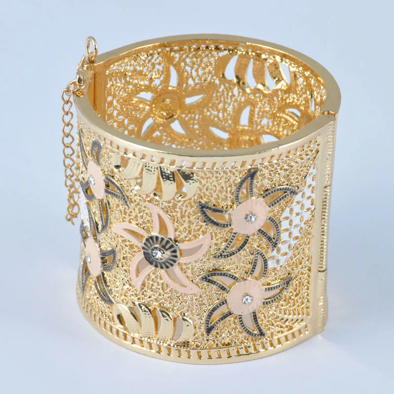 Тип ювелирных изделий Женский Браслет-манжета покрытие с 24K золото модный браслет арабский индийский свадебные ювелирные изделия - Окраска металла: gold