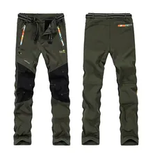 AOFEITE мужские походные брюки Софтшелл брюки из флиса ветрозащитная водонепроницаемая Спортивная одежда для отдыха на природе для верховой езды флисовые утепленные HP001