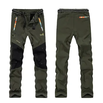 

AOFEITE Man Hiking Pants Softshell Fleece Trouser Windproof Waterproof Outdoor Sport Wear Camping Riding Fleece Thicken HP001