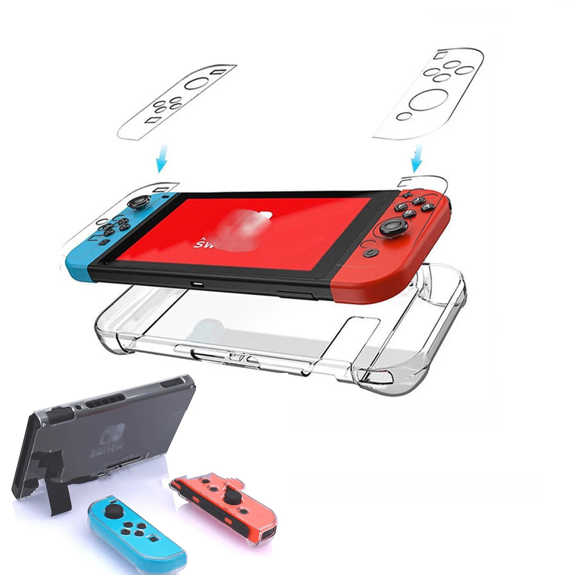 

Detachable Crystal PC Transparent Case For Nintendo Nintend Switch NS NX Cases Hard Clear Back Cover Shell Coque Ultra Thin Bag