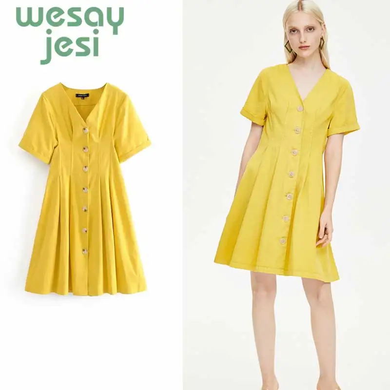 

Summer dress women vestidos england style short sleeve v neck sexy mini button dress street vestidos de fiesta casual dress