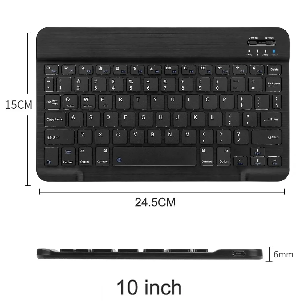 Ultra-Slim Bluetooth Keyboard Portable Mini Wireless Keyboard Rechargeable  for Apple iPad iPhone Samsung Tablet Phone Smartphone iOS Android Windows