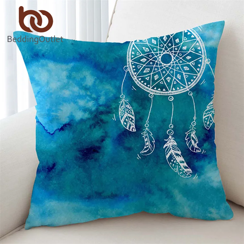 BeddingOutlet Watercolor Cushion Cover Dreamcatcher Pillow Case Pink and Blue Throw Decorative Covers for Sofa Bed|Наволочка| |