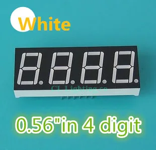 4 бита цифровой светодиодный дисплей 7 сегментный белый 0,56 дюймов общий катод 0,5" 0.56in четыре цифры дисплей