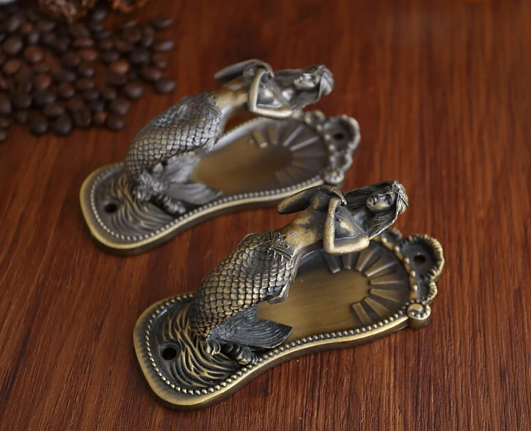 Beste 1 st Vintage Mermaid Muur Haken Metalen Kleerhanger Brons Zilver Goud Shabby Chic Tieback Haak Gordijn haak Hoed Jas hangers