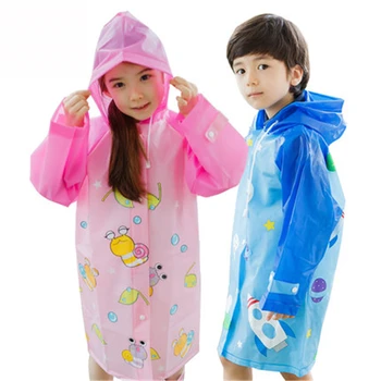 

Long Waterproof Children Raincoat Windbreaker Rain Gear for Boys Girls Student Kids Cartoon Rain Poncho Trench Coat Hood LZO09-1