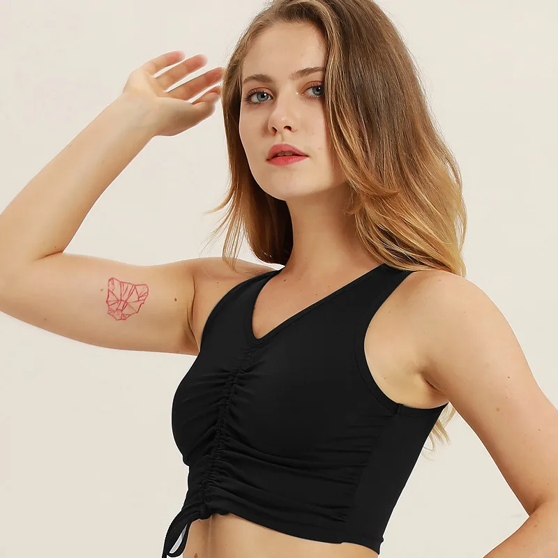 

Drawstring design quick drying Shockproof bra Sweatshirt Tops+Pants Wear Casual Sets two piece set tracksuit Female hip pants