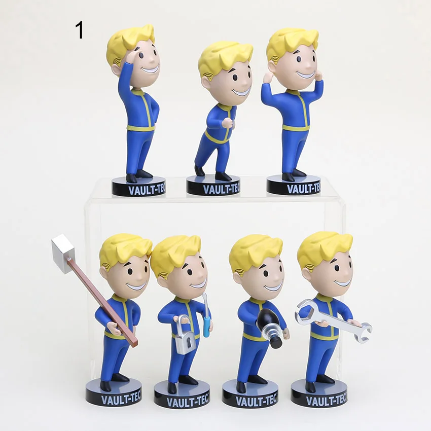 

7pcs/set New in Box Anime Vault Boy Bobbleheads Series PVC Action Figure Toy Doll Model kid gift 13cm