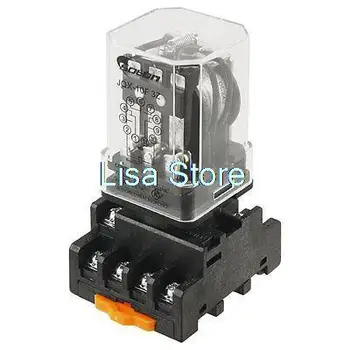 

JQX-10F-3Z Plastic Socket Base 12VDC/24VDC/110VAC/220VAC Coil 11 Pins 3PDT Power Relay 10A